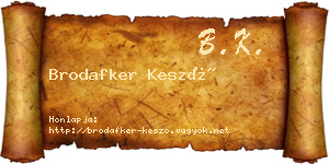 Brodafker Kesző névjegykártya